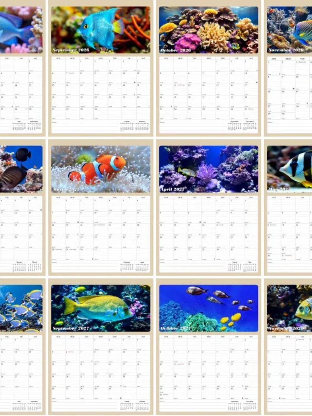2026 - 2027 Calendar Magnetic Peel & Stick 18 Months 8.5